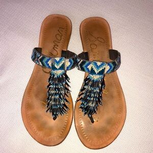 SAM EDELMAN ANELLA LEATHER BEADED SANDALS
